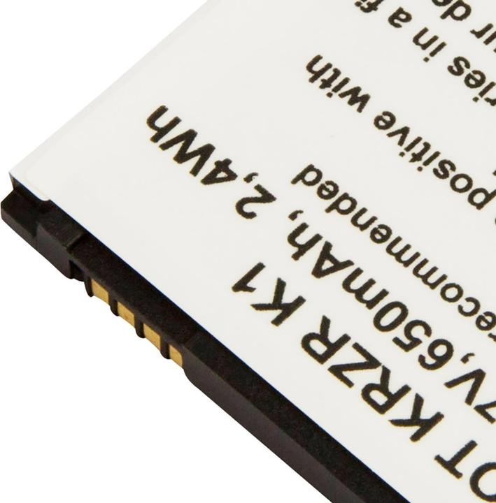 Actual product image Avizar Li-Ion Akku 3.7V 650mAh Motorola KRZR K1