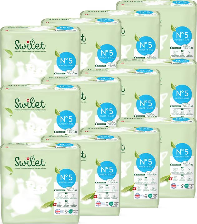Produktbild Swilet Die Bio-Windel (Gr. 5, Monatsbox, 36 Stk.)