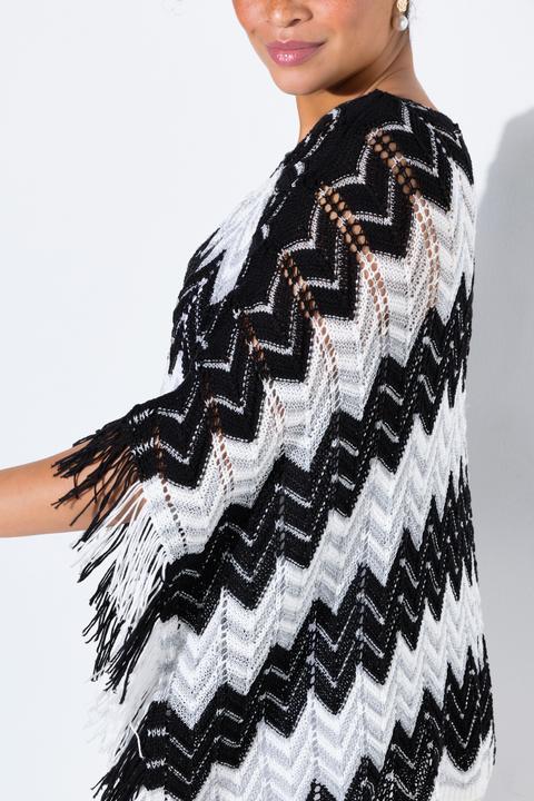 Immagine prodotto Miamoda Poncho, oversized, Zackenstrick mit Glitzer (42, 44, 46, 48)