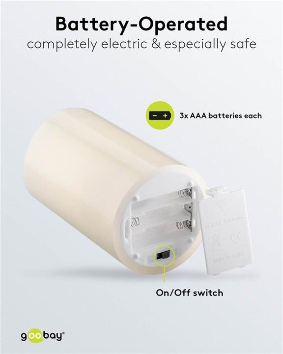 Actual product image Goobay 3er-Set LED-Echtwachskerzen (3x)