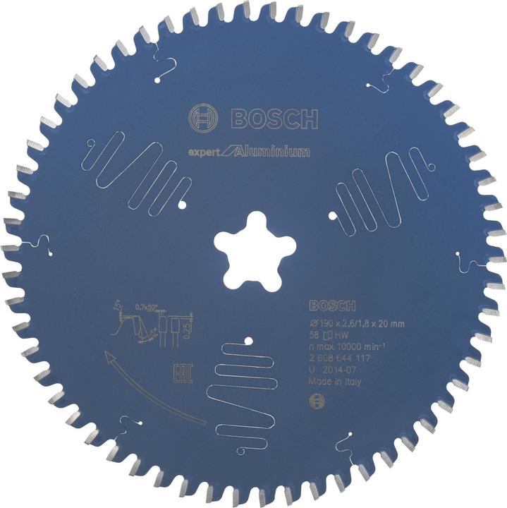 Produktbild Bosch Professional Zubehör Kreissägeblatt Expert for Aluminium, 190 x Stern x 2,6 mm, 58