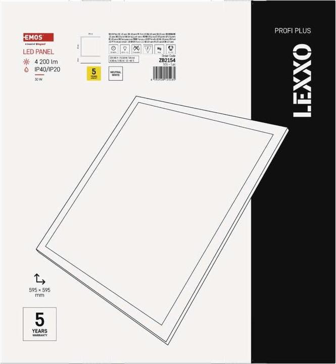 Produktbild Emos LED Einbauleuchte LEXXO Backlit 60×60, quadr., weiss, 30W neutr.w. (4200 lm)