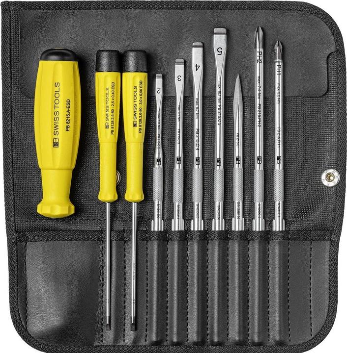 PB Swiss Tools Schraubenzieher-Set (Schlitzschrauben, Phillipps-Kreuzschlitz (PH))