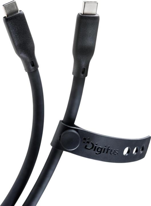 Produktbild Digitus USB Silikon Kabel, USB4 Version 2.0, USB 80Gbps, 1m, schwarz (1 m, USB 4 Version 2.0, 240 W)
