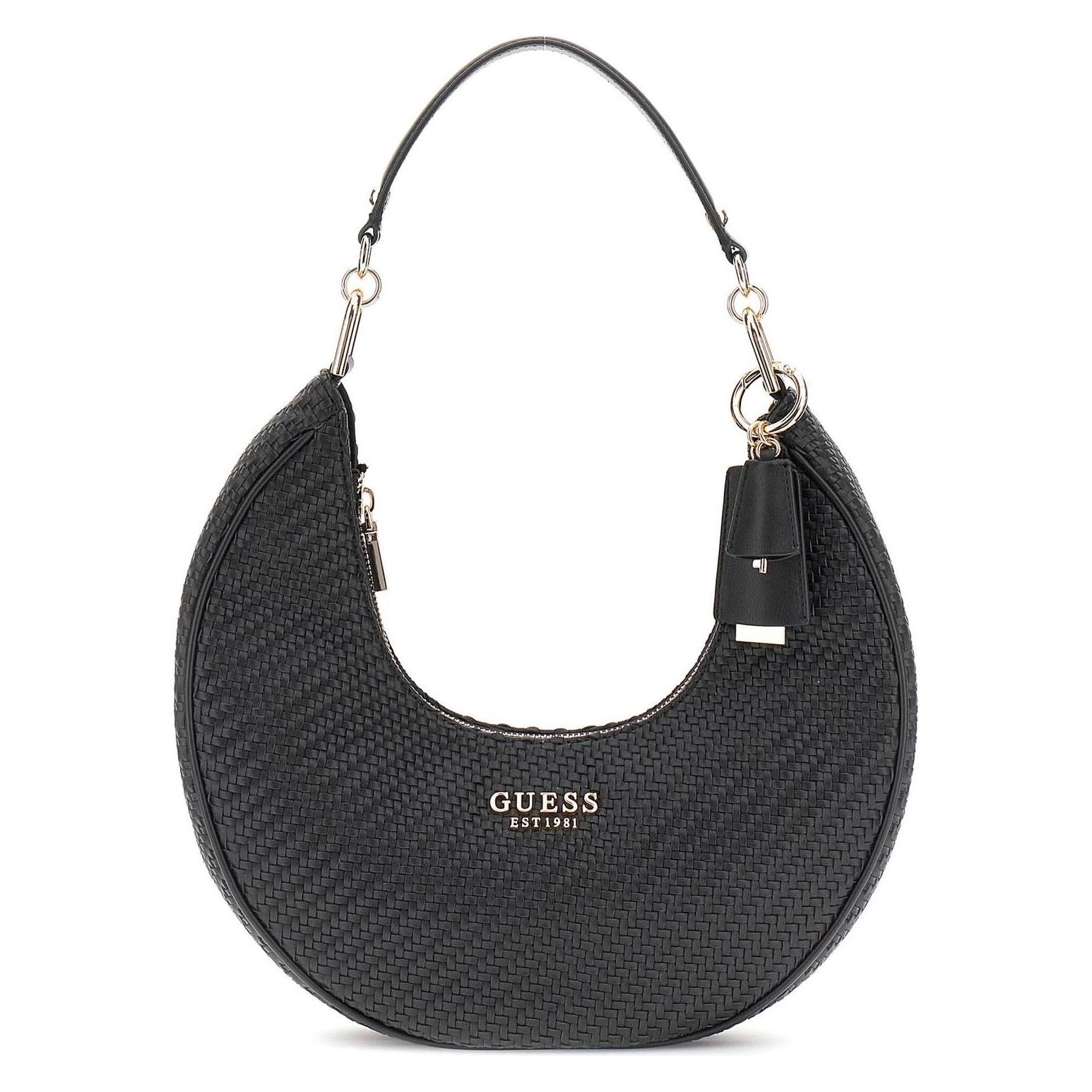 Guess, Damen, Handtasche, Mirema Hobo Shoulder Bag, Schwarz
