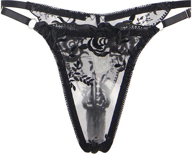 Produktbild Subblime 3-Teiliges Set Bh + String + Strumpfband Blumenprint Schwarz L/Xl (L, XL)