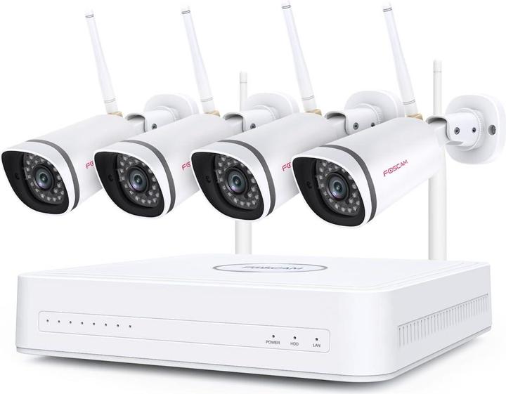 Image du produit Foscam FN7108W-B4-1T Système de vidéosurveillance Blanc 1x NVR (FN7108W) incl. disque dur 1TB, 4x WLAN-K (1920 x 1080 Pixels)