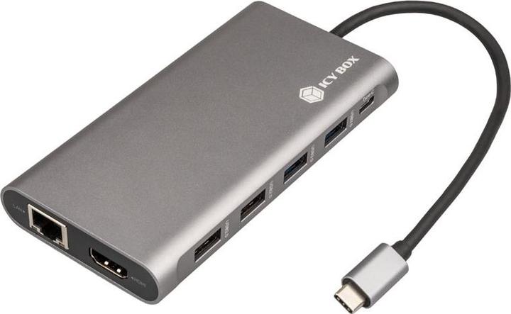 Productafbeelding Icy Box USB-C hub met 4K HDMI, PD, IB-DK4050-CPD (USB-C, 12 Havens)