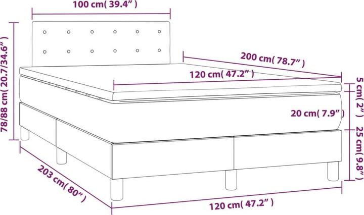 Produktbild vidaXL Boxspringbett (120 x 200 cm)