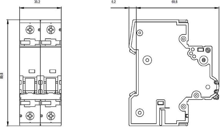 Image du produit Siemens SIEM 5SY5206-7 Disjoncteur de protection de ligne C 6A 2p