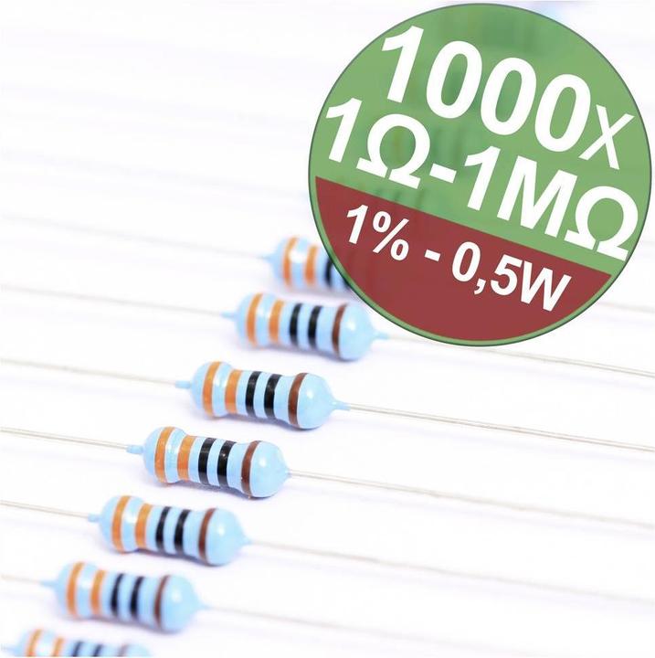 Quadrios 22P083 Metal film resistor assortment axial leaded 0.5 W 1 % 1 set