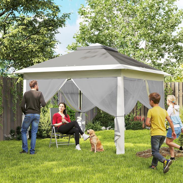 Immagine prodotto Outsunny Faltpavillon Metall, Polyester Dunkelgrau (330 cm, 330 cm)