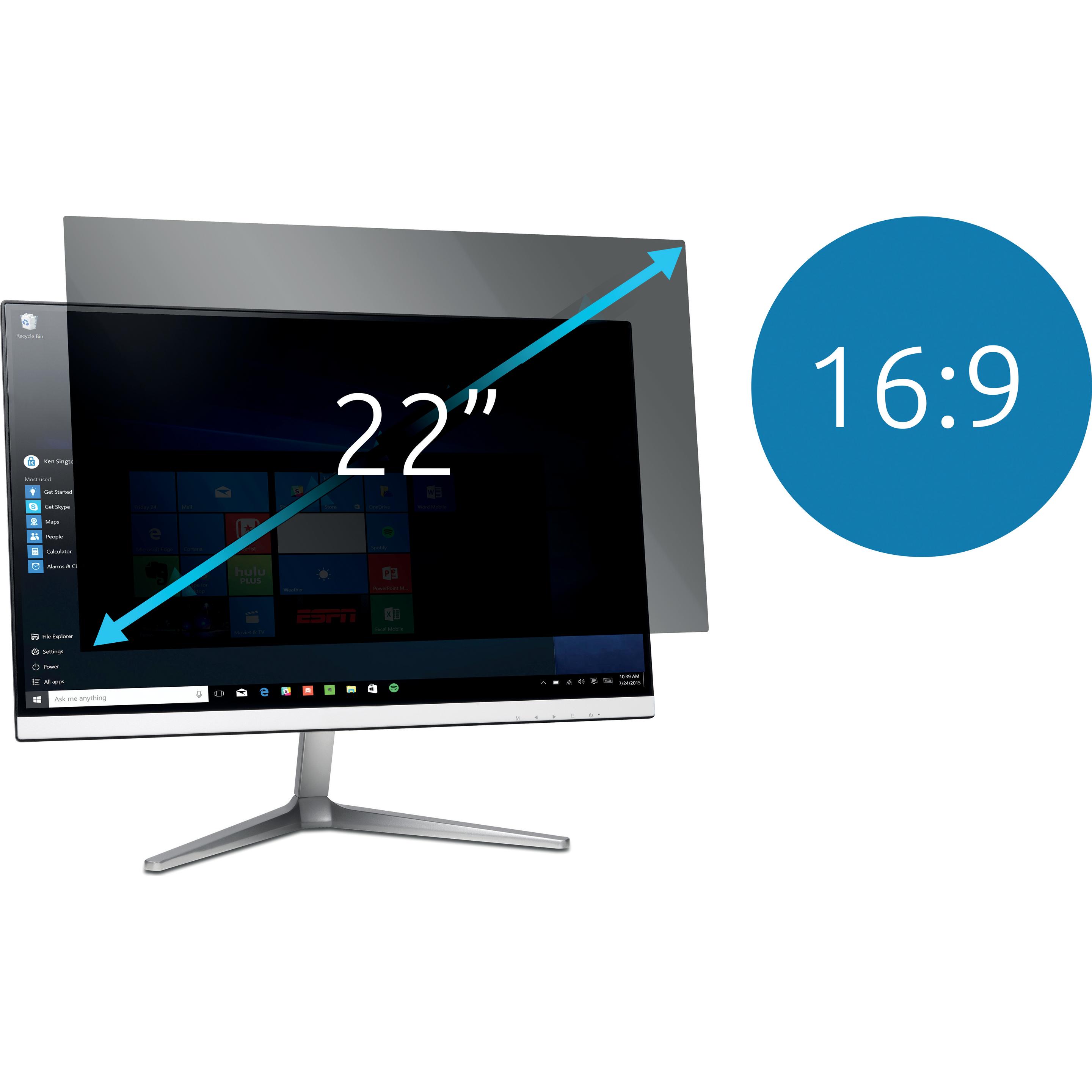 Kensington Notebook-Privacy-Filter (22", 16 : 9), Monitor Schutzfolie
