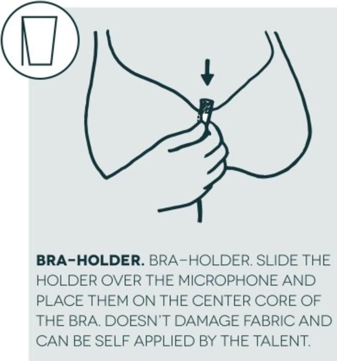 Actual product image Hide-a-mic For Sanken COS11 Single Piece Bra-Holder Transparent