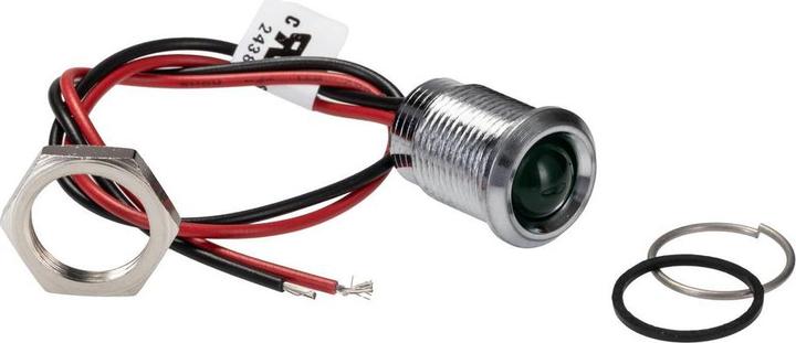 Produktbild RS PRO 14mm prom IP67 sealed chr LED,green 220V