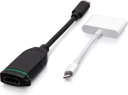 Image du produit C2G Boucle d’adaptateurs universelle dongle HDMI® 4K avec USB-C® et Lightning à code couleur