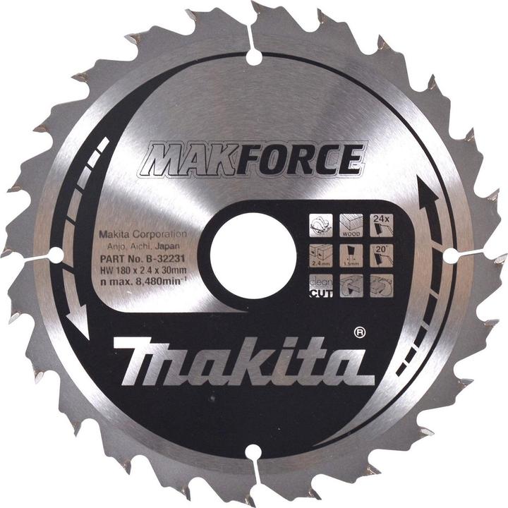 Actual product image Makita MAKFORCE saw blade 180x30x24Z (B-32231)