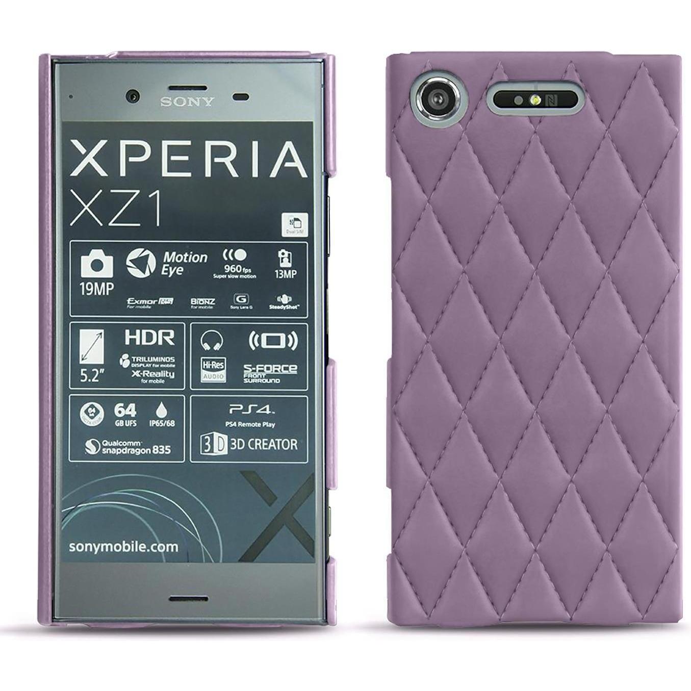 Noreve Lederschutzhülle (Sony Xperia XZ1), Smartphone Hülle, Violett