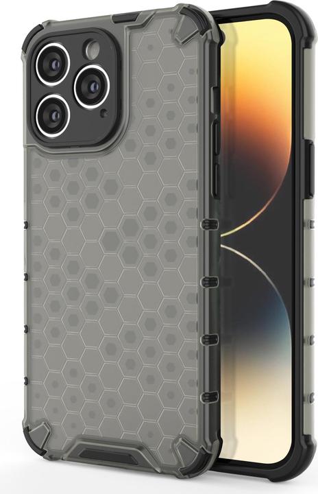 Actual product image Hurtel Honeycomb case for iPhone 14 Pro Max armored hybrid cover black (Apple iPhone 14 Pro Max)