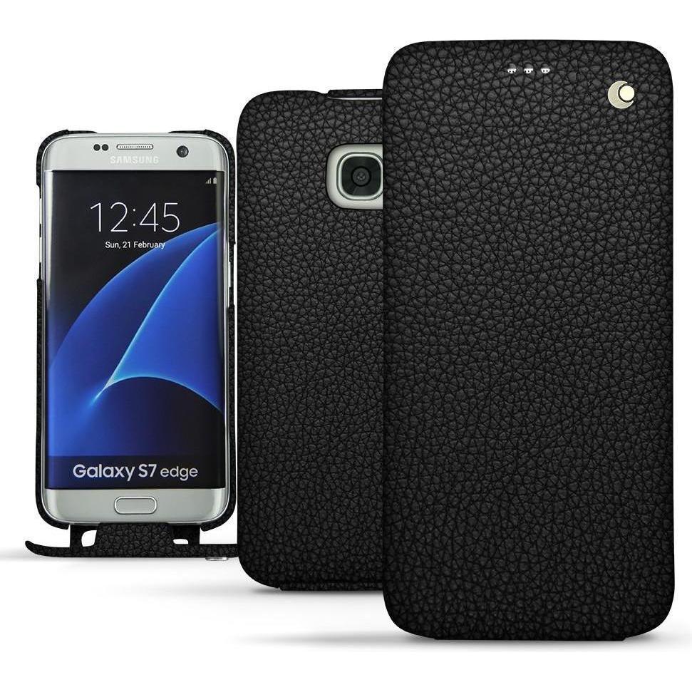Noreve Lederschutzhülle vertikal (Samsung Galaxy S7 Edge), Smartphone Hülle, Schwarz