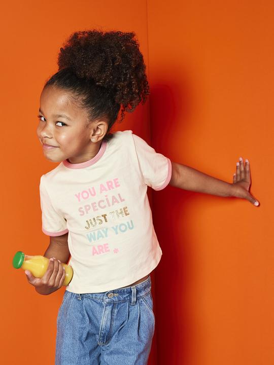 Immagine prodotto Vertbaudet Mädchen T-Shirt mit Messageprint, mit Recycling-Baumwolle (110)