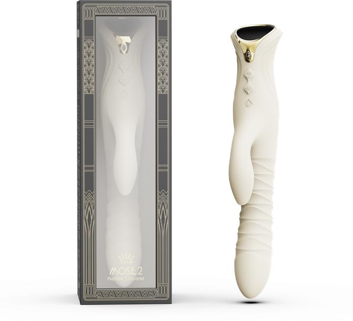 Produktbild Zalo Rabbit-Vibrator mit Stossfunktion – Elfenbeinweiss