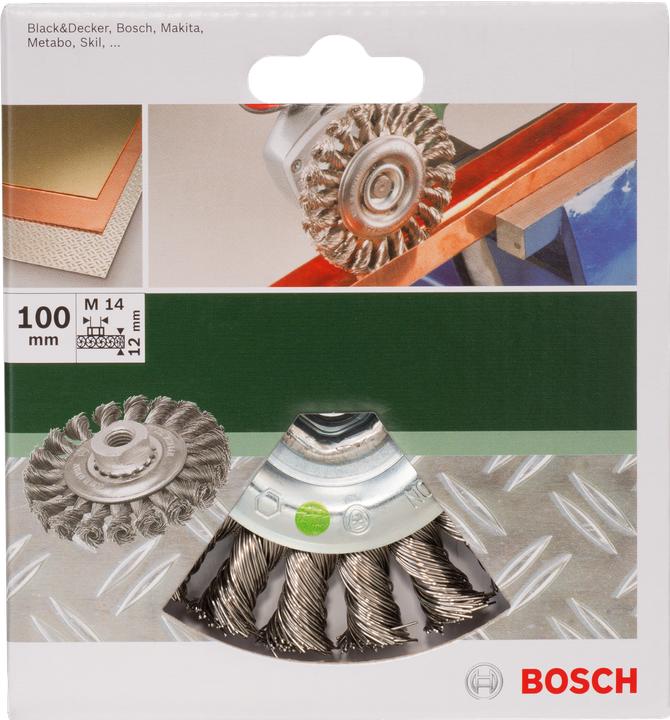 Produktbild Bosch Zubehör Scheibenbürste für Winkel- und Geradschleifer – Gezopfter Draht, rostfrei, 100 mm