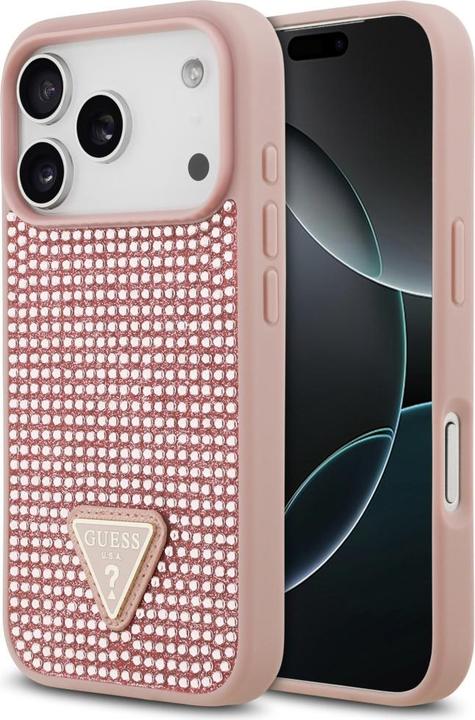 Produktbild Guess - Rhinestone Triangle Logo (GUHCP17LHDGTPP) - iPhone 17 Pro - Pink (Apple iPhone 17 Pro)