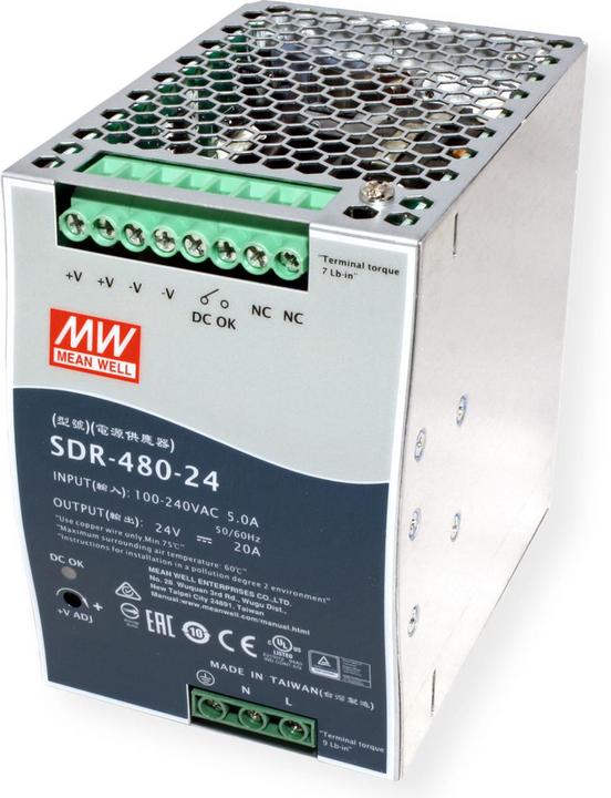 Actual product image MeanWell DIN rail power supply (DINRail)
