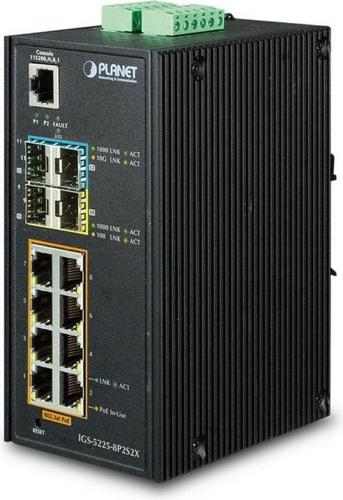 Image du produit Planet Industrial L2+ 8-ports 10/100/1000T 802.3at PoE + (8 ports)