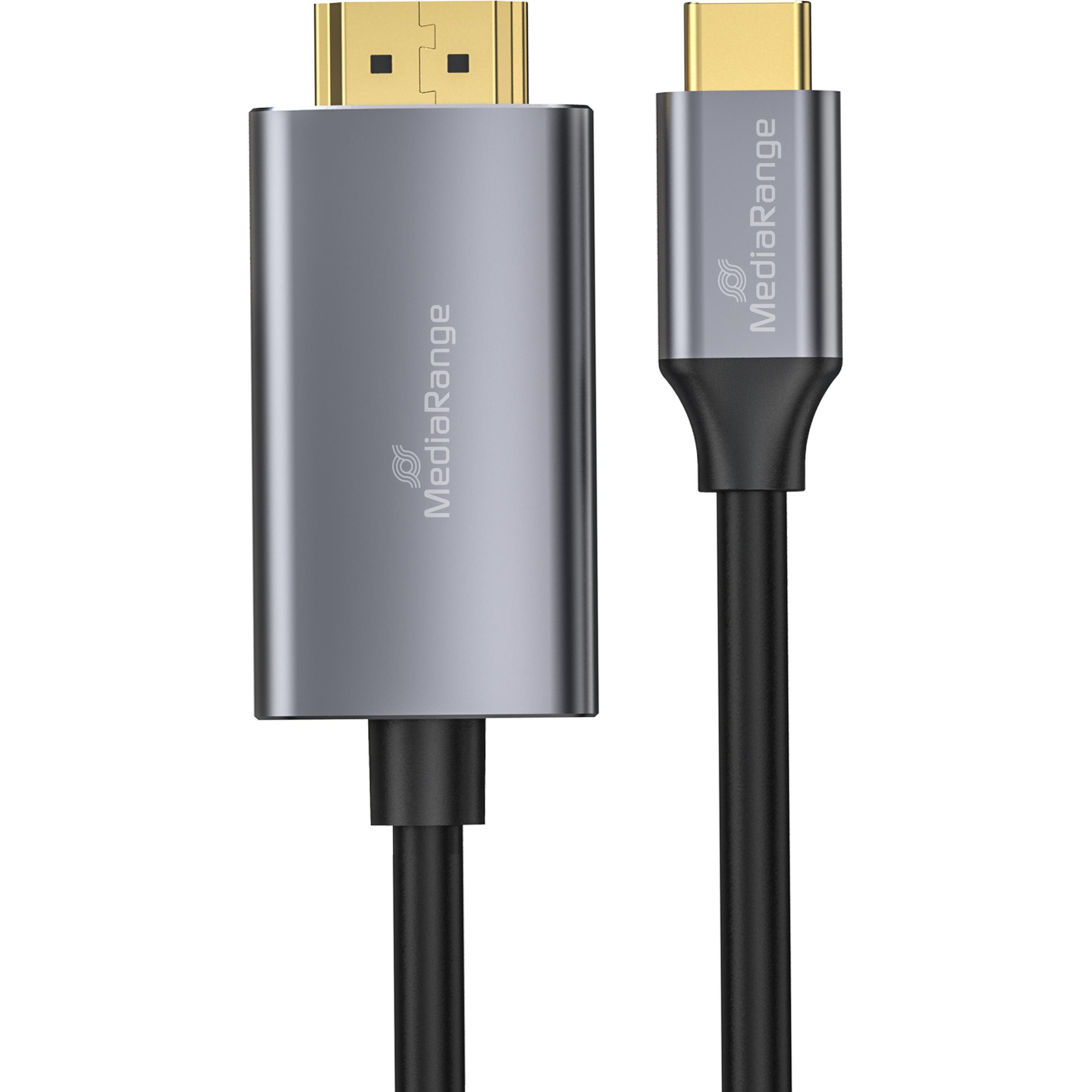 MediaRange USB-C 3.2 Gen. auf HDMI Video-Adapterkabel 1,8m (1.80 m, HDMI), Video Kabel