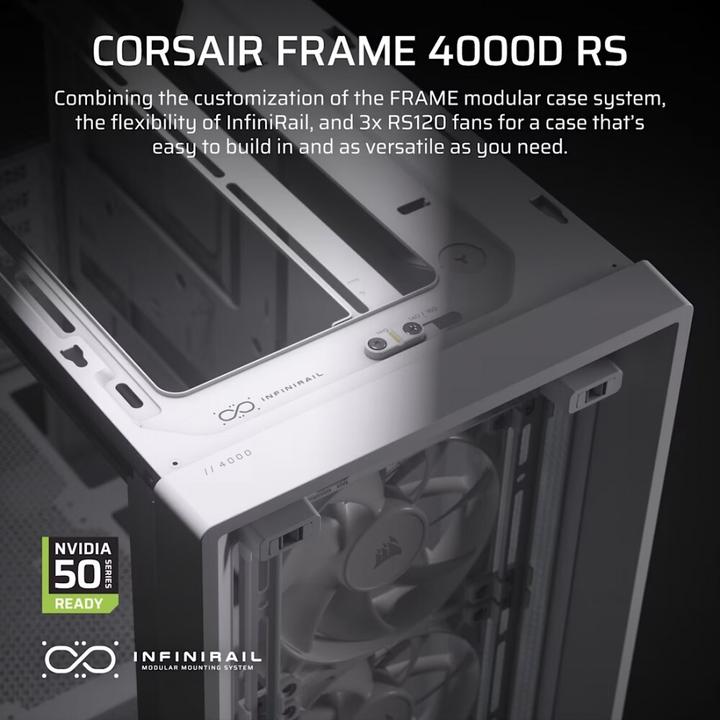 Produktbild Corsair Geh Midi FRAME 4000D RS Mid-Tower, White (Mini-ITX, ATX, mATX)