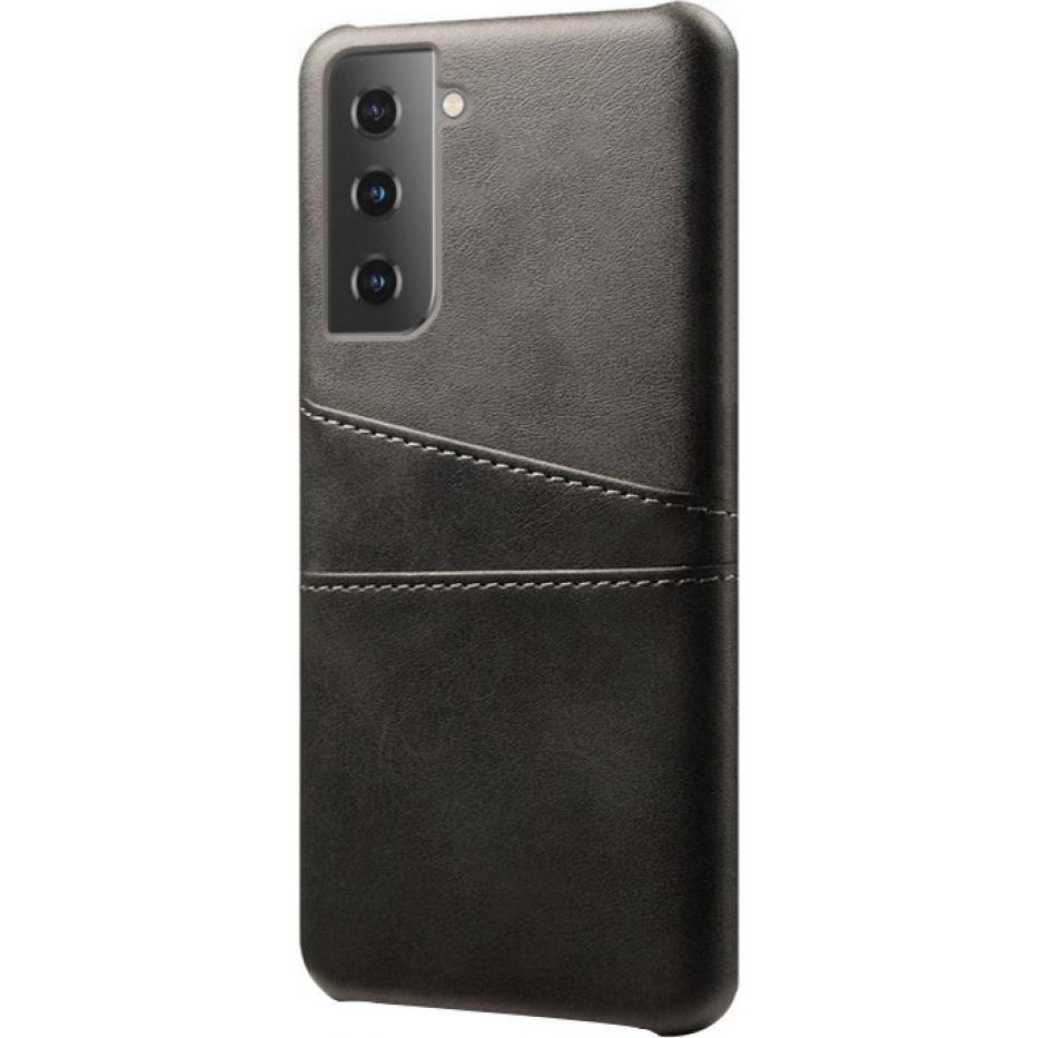 Thumbnail - Screenguard Samsung Galaxy S21 CardCaddy Leder Backcase mit Kartenfächern (Samsung Galaxy S21+), Smartphone Hülle, Schwa...