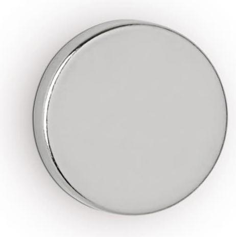 Maul Magnete a disco al neodimio, 15 mm, forza adesiva: 3,2 kg, argento (10 x)