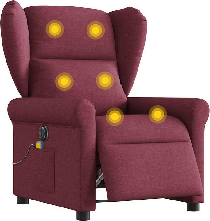 Produktbild VidaXL Massagesessel Elektrisch Weinrot Stoff