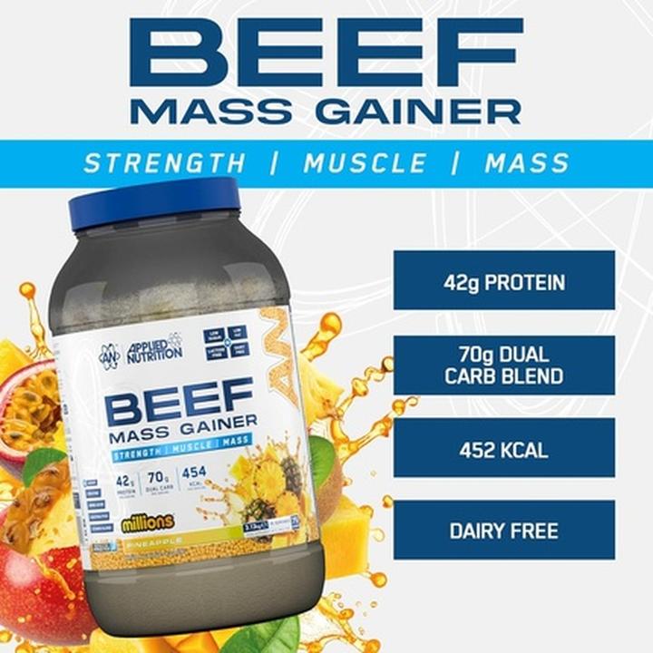 Actual product image Applied Nutririon Applied Nutrition Beef Mass Gainer Protein Powder 42g Beef Protein Isolate (2000 g, Pineapple)