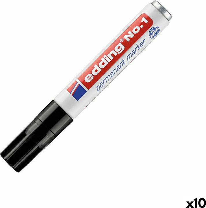 Produktbild Edding No.1 Permanent-Marker Schwarz Meissel (10x)