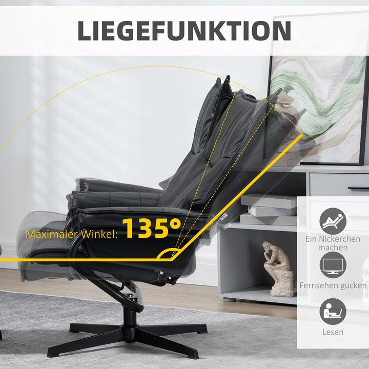 Immagine prodotto Homcom Poltrona relax con funzione reclinabile e sgabello