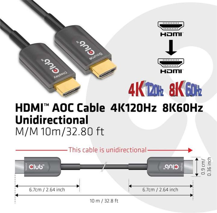 Immagine prodotto Club 3D HDMI (Typ A) — HDMI (Typ A) (10 m, HDMI, 2.1)
