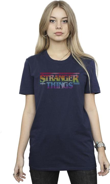 Immagine prodotto Netflix Stranger Things Rainbow Dot Logo Maglietta Ampia Donna (L)
