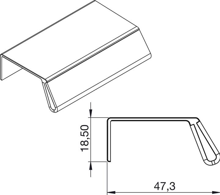 Produktbild Furnipart Griffleiste Möbelgriff Bench LA 20 L 40mm Alu schwarz gebürstet/Leder schwarz