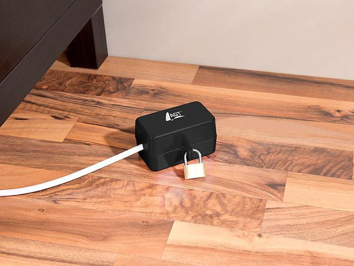 Actual product image AGT Lockable power plug protection box with padlock