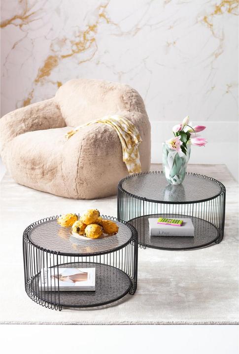 Image du produit Kare Design Couchtisch Wire Double Bubble Schwarz (2/Set)