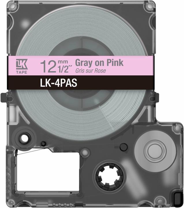 Immagine prodotto Epson LabelWorks LK-4PAS - Rosa tenue/Grigio (1.20 cm, Rosa)