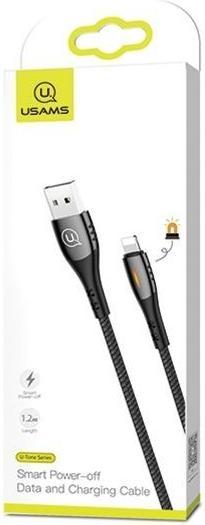 Image du produit Usams USB USB-A Cable - Lightning 1.2m Black (63820-uniw) (1.20 m, USB 3.0)