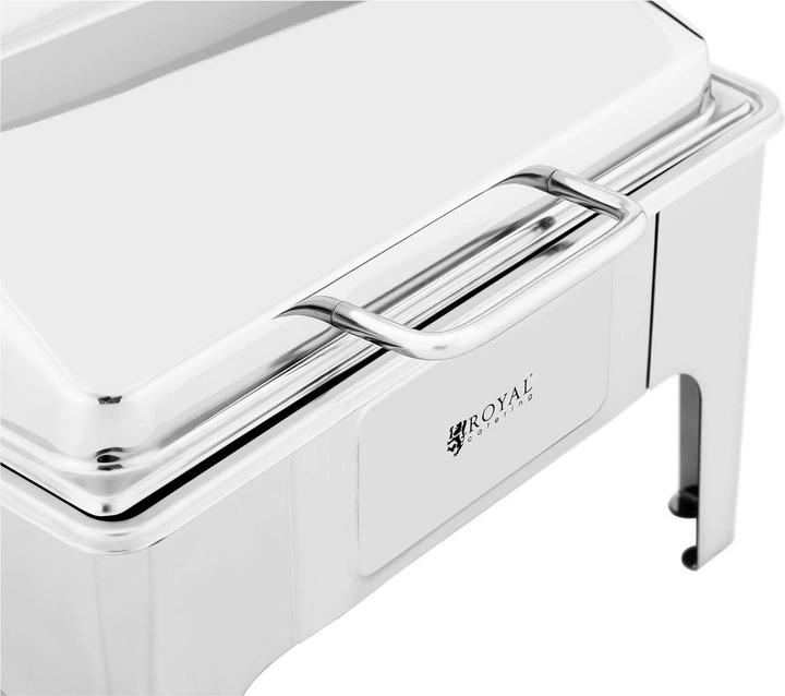 Actual product image Royal Catering Chafing Dish Warmhaltebehälter Rechaud GN 2/3 5,3 L 1 Brennstoffzelle halbrund