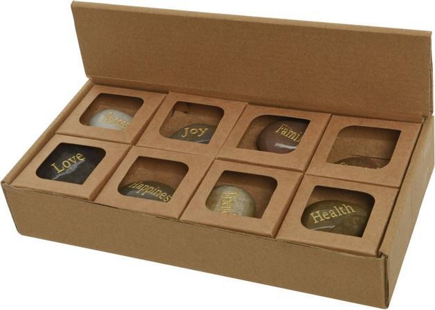 Produktbild Decoris Dekostein mit goldener Aufschrift - ca. 4,4 x 4 x 1,5 cm - 1 Stück (4 x 4 x 1.5 cm)