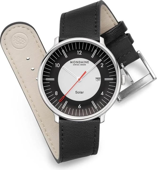 Produktbild Mondaine MLE.41920.LBV Herrenuhr Doppio Solar 41mm (Analoguhr, Swiss Made, 41 mm)