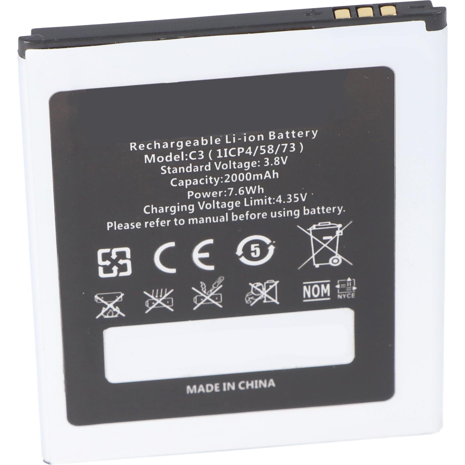 AccuCell Akku Oukitel 1ICP4/58/73, Smartphone Akku