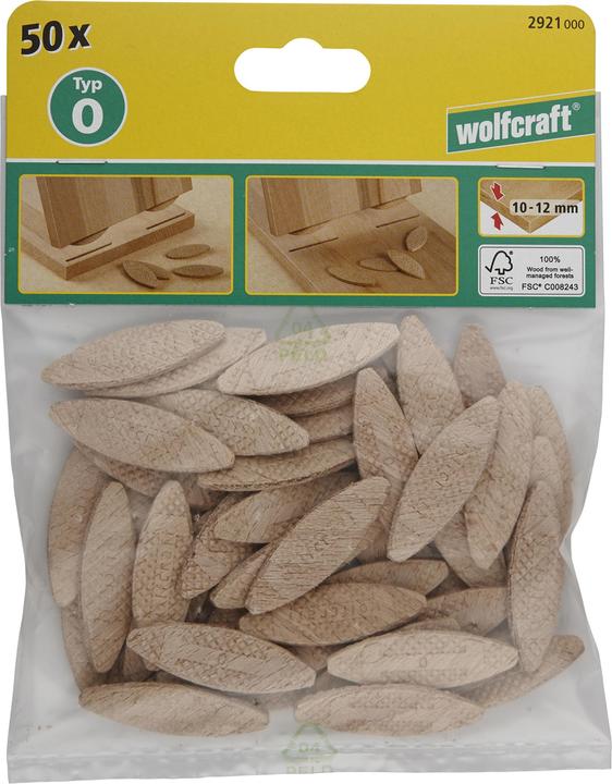 Produktbild wolfcraft wolfcraft 50 Verbindungsplättchen Grösse 0 (50 Stk.)